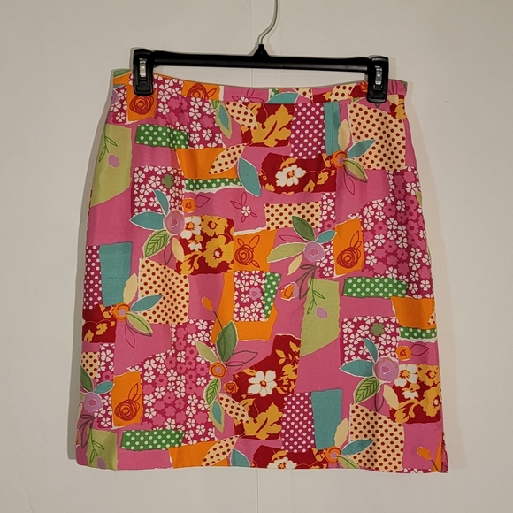 Harold's Womens Pink Floral Print Skirt sz 12 - Picture 4 of 5